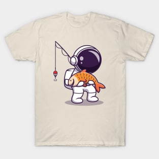 Cute Astronaut Fishing T-Shirt